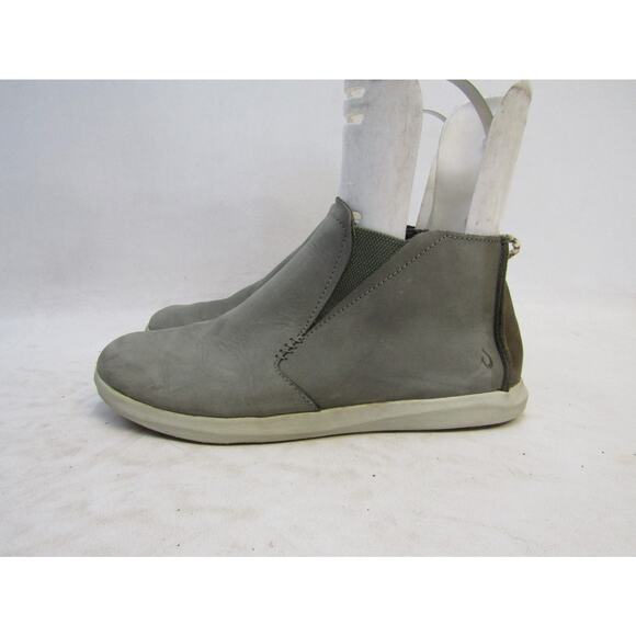 OluKai Womens Size 7.5 W Wide Gray Suede Chelsea Ankle Fashion Boots - Picture 1 of 11